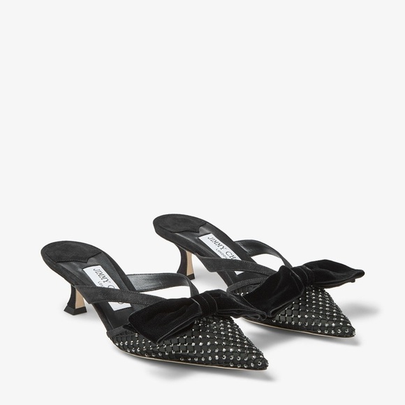 JIMMY CHOO Flaca Mule 50 Crystal kitten Heels - Picture 2 of 9